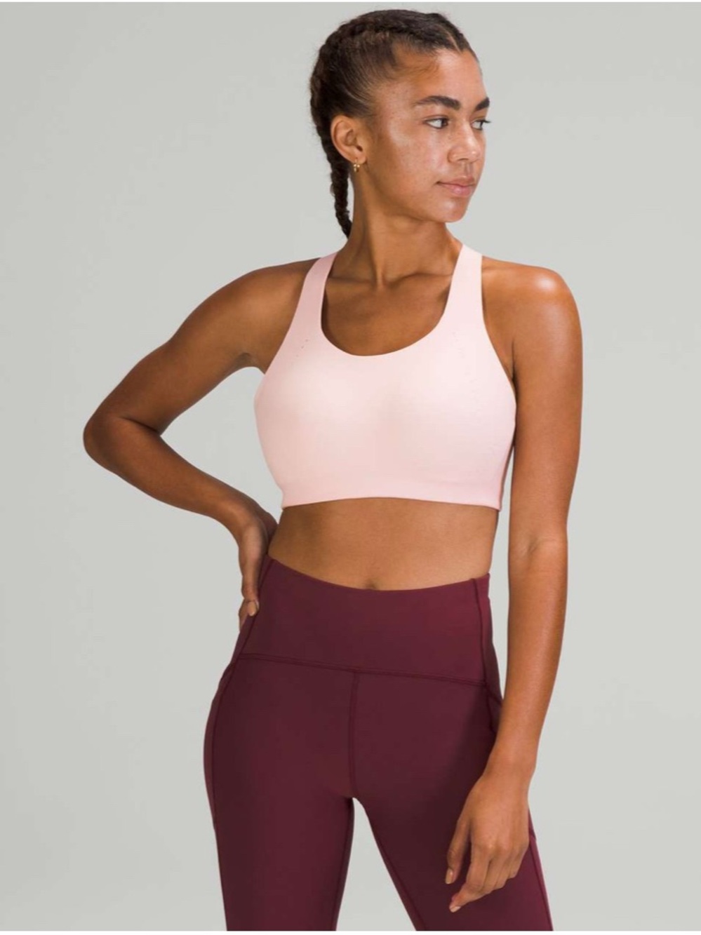 lululemon athletica Perforated Light Pink Racerback Sports Bra